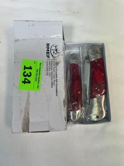 2 browning RMEF pocket knives
