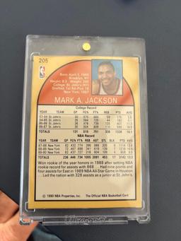 Mark jackson #205 NBAHOOPS featuring Menendez brothers in background basketball card and 1960s