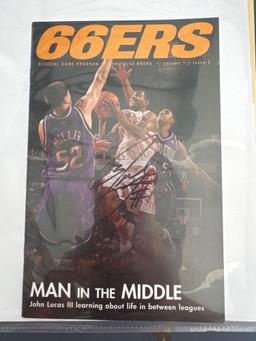 Basketball signed photos and baseball by Kevin Durant, unknown Cleveland Indians player, John Lucas