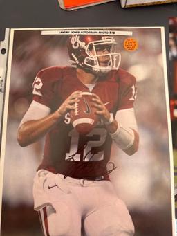 Football signed photos Landry Jones, Jim Brown, Justin Blackmon, Jeremy Johnson