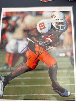 Football signed photos Landry Jones, Jim Brown, Justin Blackmon, Jeremy Johnson