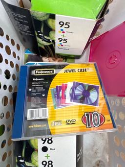 HP printer cartridges and a Colorado Rockies hat
