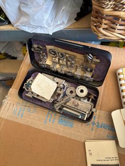 White rotary, sewing machine, parts, and tools for repair