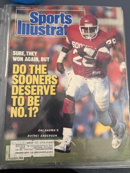 Sports illustrated edition November 16, 1987 featuring Oklahoma University player Rotarian Anderson