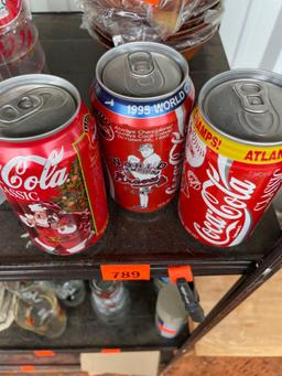 3 vintage Coca Cola cans, not opened