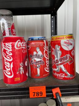 3 vintage Coca Cola cans, not opened