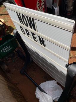 Sign board, numbers and letters included
