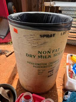 Dry milk barrel