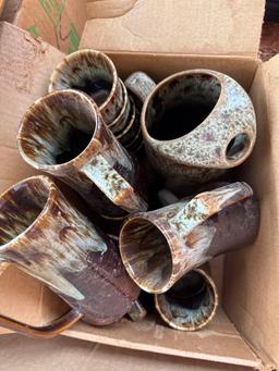 Ceramic mugs pitcher and platter