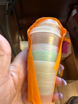 Box of kitchen storage containers,