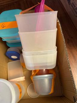 Box of kitchen storage containers,