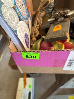 Box of decor and coloring book