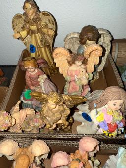 Rabbit and angel figurines