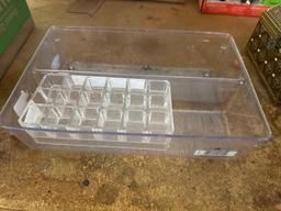 Cosmetics tray, Emergency light, tin box