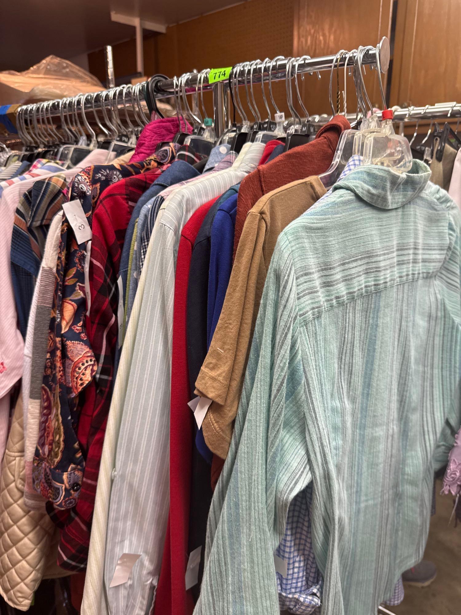 Womens blouses and shirts sizes 810, mediums, 63 pieces