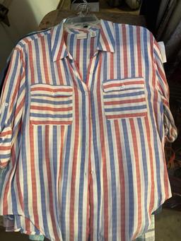 Womens blouses and shirts sizes 810, mediums, 63 pieces