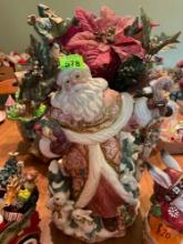 Fitz and Floyd essentials figurines, Santa vase, rabbit Christmas cookie jar, bear candle holder,