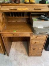 Oak roll top desk