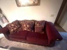 couch and throw pillows