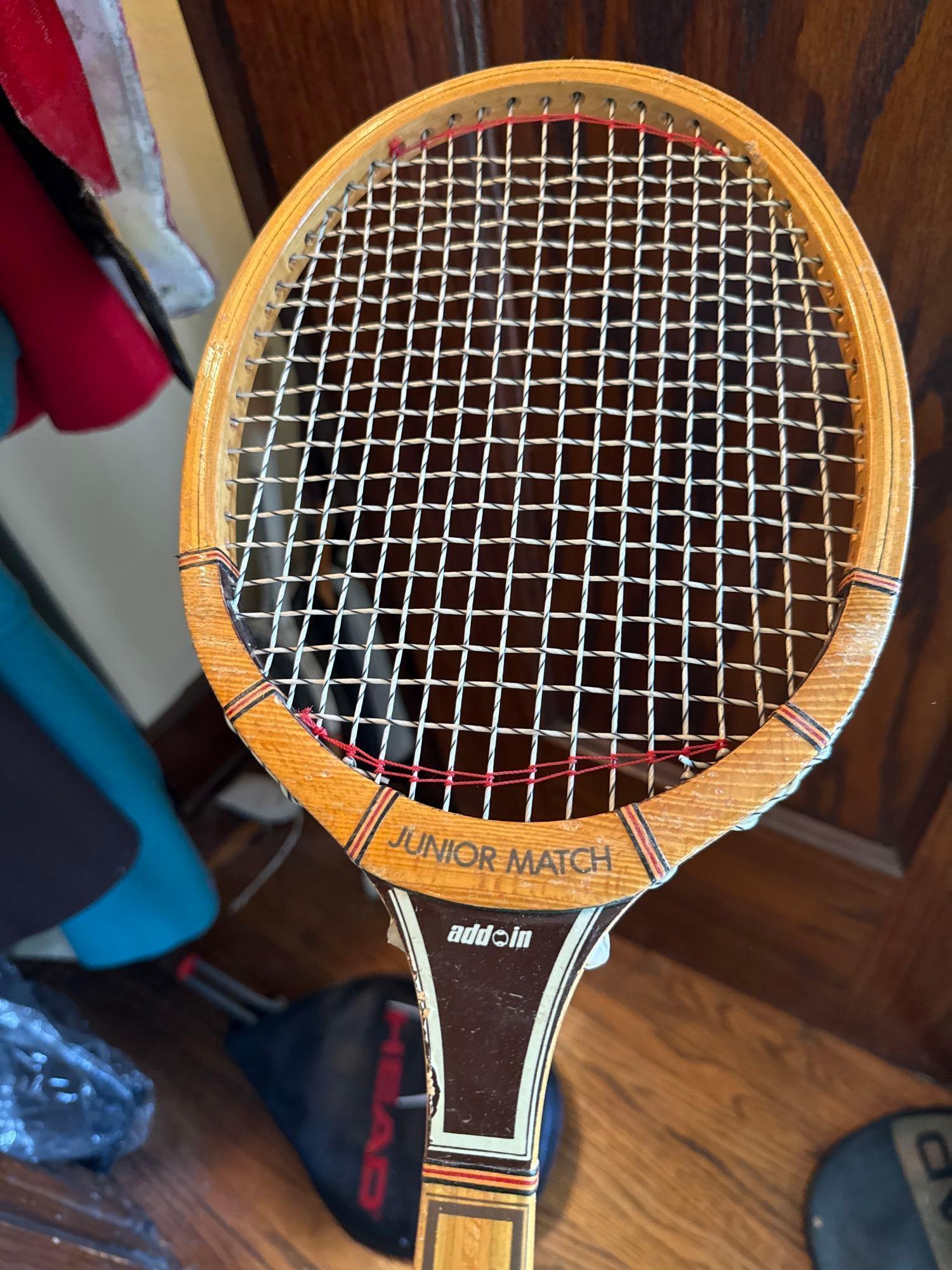 5 Tennis rackets, paddle racket, covers