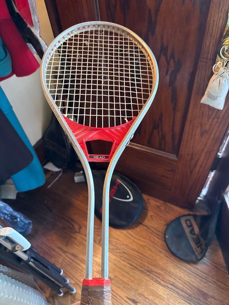 5 Tennis rackets, paddle racket, covers