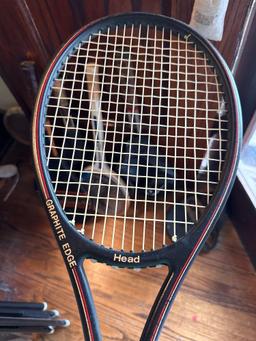 5 Tennis rackets, paddle racket, covers