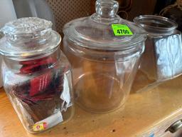 Three glass containers