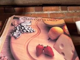 Woven baskets and carving board
