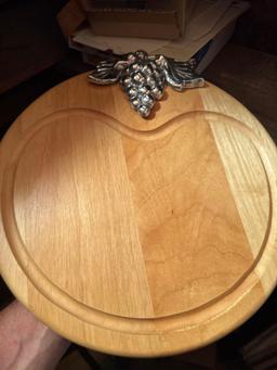 Woven baskets and carving board