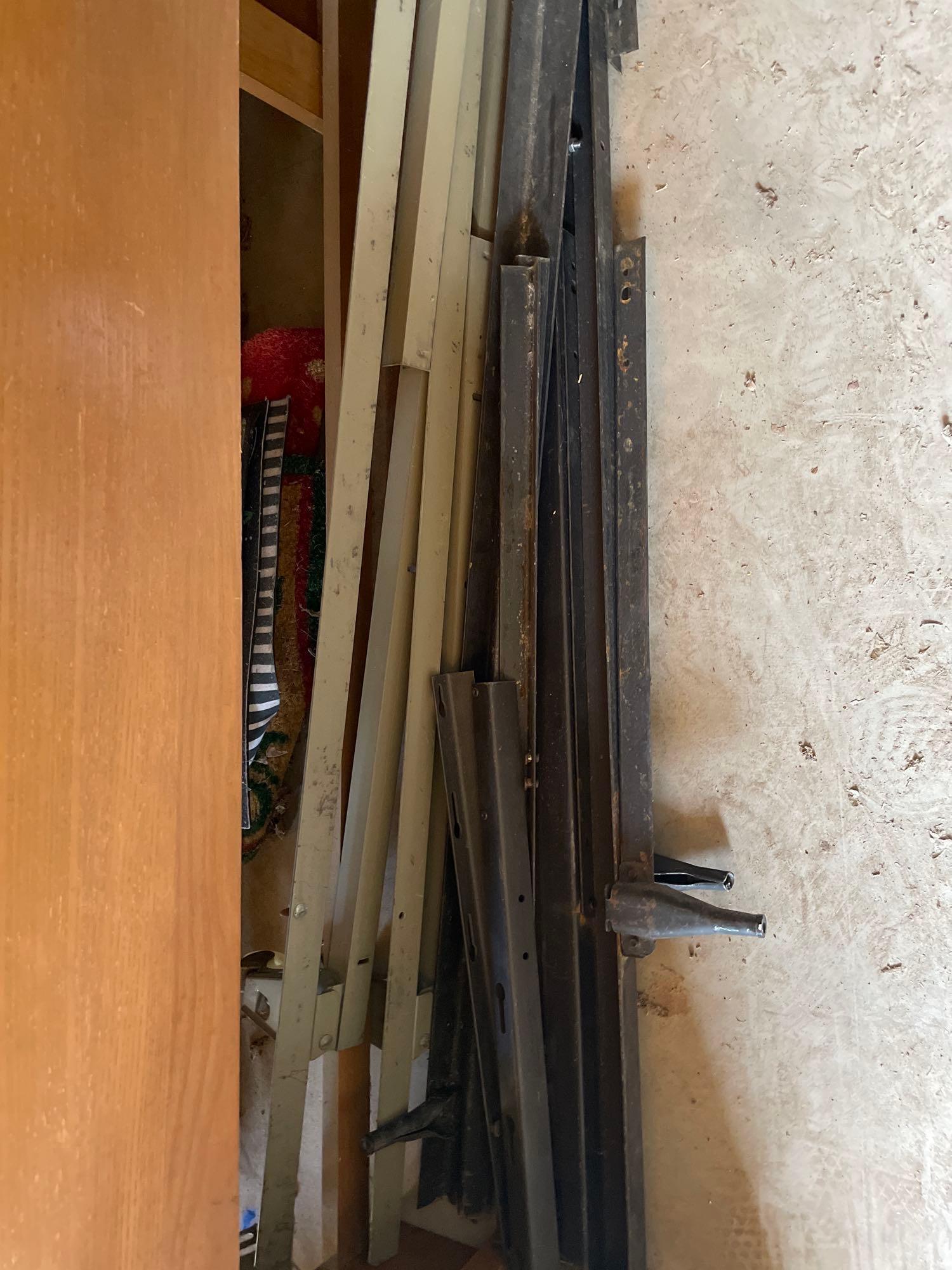 Bed frame rails and headboard