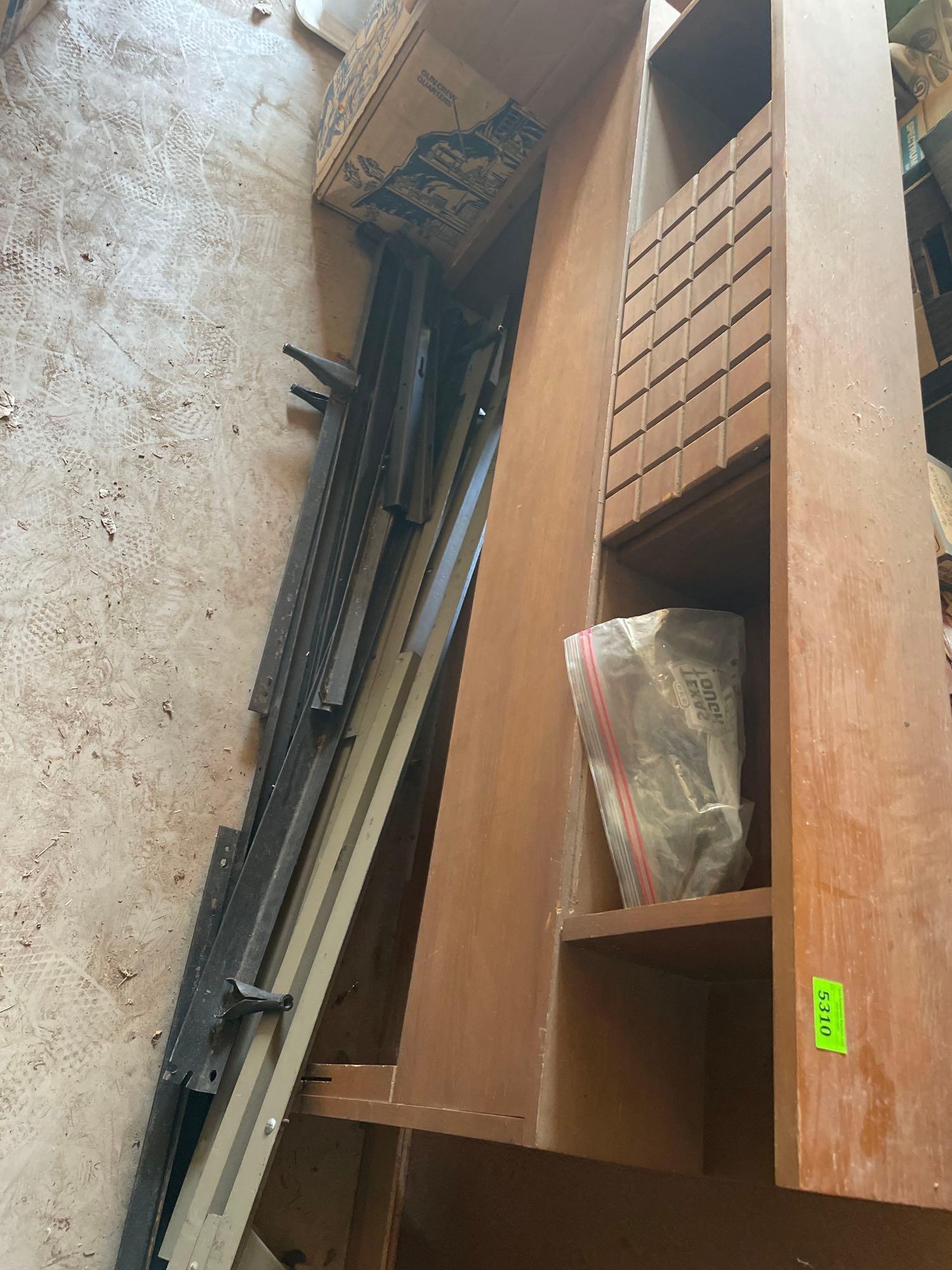 Bed frame rails and headboard