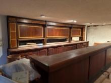 Vintage bar (only) came out of a bar in Walters, Oklahoma, 25.5 inches x 192 inches, 45 .5 inches