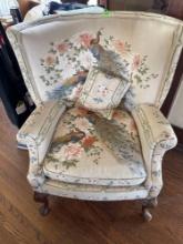 Wingback chair, Itemss located in living room.