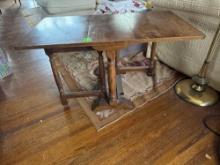 Wood Folding side table living room. 18 inches x 91/2 to 32 inches long x 17 inches high