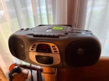 Boom box, CD player and radio