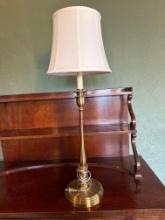 Pair of brass lamps