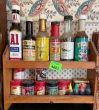 Spice rack, contents included