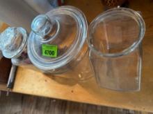 Three glass containers