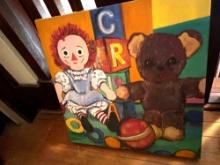 Raggedy Ann picture, backpack, Dixie eclipse, lightbulbs, clean supplies, magic markers, and more