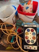 Vintage game, leather, leather holder, jump rope, childrens toy, animals and more