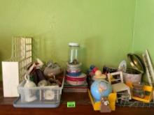 Organizing trays and bins, tin bins, thumb tacks and office supplies, teachers apples, and more