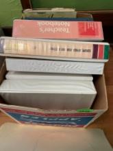 Box full of binders, thick drawing paper