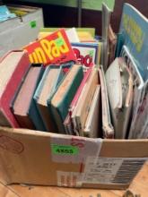 Box of books and fun pads, see photos for authors and titles. Mostly childrens books