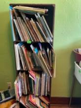 Bookshelf and all contents included, see photos for measurements and titles and authors