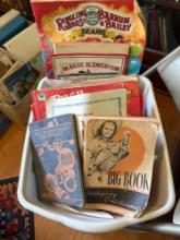 Tub of books, 45 records