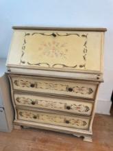Venetian lacquered furniture secretary desk cupboard