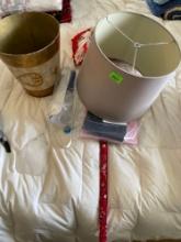 Lamp shade, stick horse, trash can, back brace, flexible sock aid