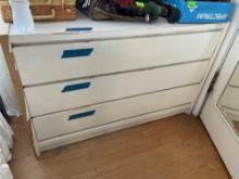 White dresser, contents on top and inside are not included. Bring help to carry down stairs and