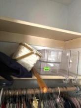 Clear storage containers, clear dividers, basket, bag and back scratcher