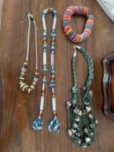 Bead necklace, cord necklace, bracelet, glasses necklace